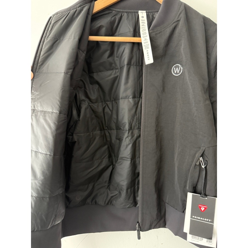 Lululemon Non-Stop Bomber Jacket Black Women PrimaLoft New NWT 8 Corporate Logo - Picture 10 of 16